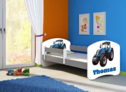 ACMA Jugendbett Kinderbett Junior-Bett Komplett-Set Mit Matratze Lattenrost Und Rausfallschutz Grau 42 Traktor 160x80 -Kinderbett Geschäft 3e3bd6b85372125db35867e5e75c2c73