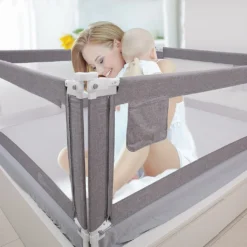 Zehnhase Bettgitter Länge 140 Cm 1 Seite Bettschutzgitter Kinderbettgitter Babybettgitter, Absturzsicherung Für Kinder, Baby, Grau