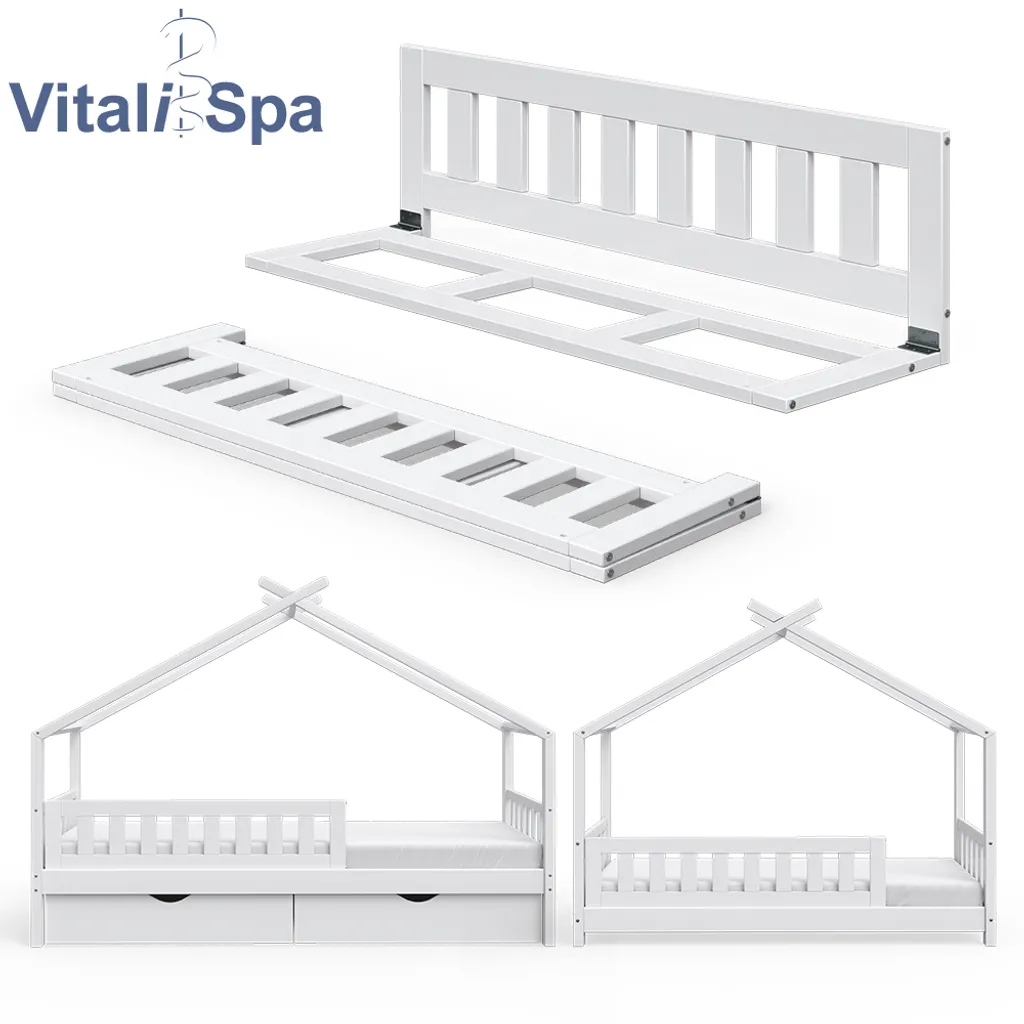 VITALISPA Rausfallschutz Für Kinderbett Bettschutzgitter Bettgitter 120cm Holz 8 VITALISPA Rausfallschutz Für Kinderbett Bettschutzgitter Bettgitter 120cm Holz – Bild 6