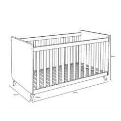 Bubema Babybett Lino Mit Schlupfsprossen, Höhenverstellbar : 70 X 140 Cm : Natur/weiß -Kinderbett Geschäft 43a69fda13875862a82cb0f58a1cee54