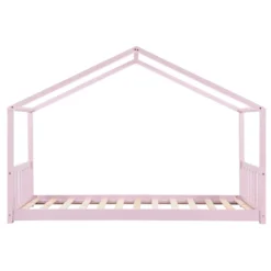 Juskys Kinderbett Paulina 90 X 200 Cm Mit Lattenrost Und Dach - Bett Für Kinder Aus Massivem Holz - Hausbett In Rose -Kinderbett Geschäft 4bb589c53c601c2412c8488e8329fa85