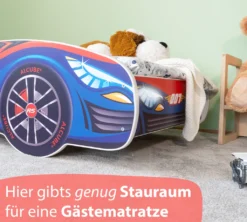 Alcube® Autobett 80x160 Mit LED-Beleuchtung PKW Burning Flame Mit Matratze Und Lattenrost Jugendbett Kinderbett 80x160 Cm - Blau -Kinderbett Geschäft 50618463c9f304abaefbdfa16319f77e