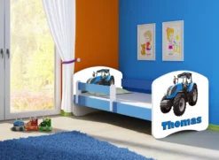ACMA Jugendbett Kinderbett Junior-Bett Komplett-Set Mit Matratze Lattenrost Und Rausfallschutz Blau 42 Traktor 180x80 -Kinderbett Geschäft 51a340e450b9007c2c450b07fcab63e5