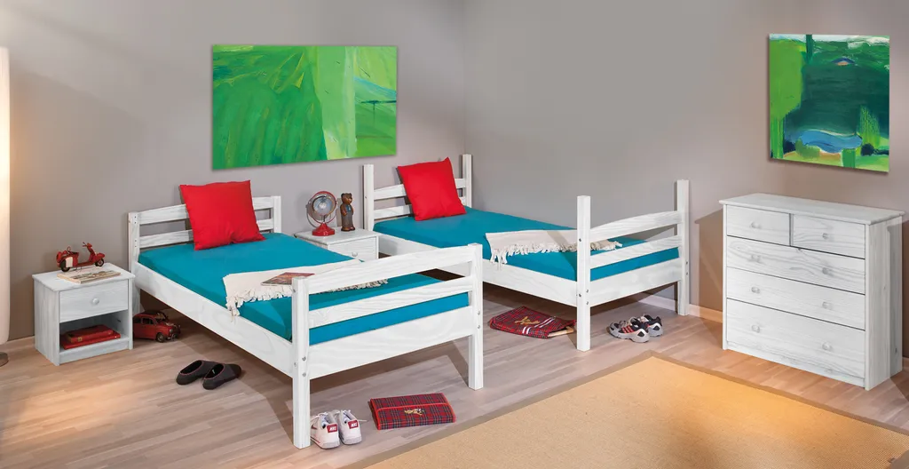 Stabiles Hochbett Etagenbett Kinderbett Annika Massivholz Weiß 90 X 200 Cm Inkl. 2 Lattenrost 6 Stabiles Hochbett Etagenbett Kinderbett Annika Massivholz Weiß 90 X 200 Cm Inkl. 2 Lattenrost – Bild 4