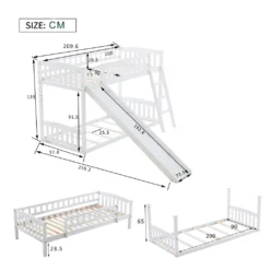 Merax Etagenbetten 90x200cm/90x200cm Hochbett Für 2 Kinder, Doppel Stockbett Teilbar Zu 2 Einzelbetten, Kinderbett Mit Rutsche Und Lattenrost, Weiß -Kinderbett Geschäft 5375368244a58b537b133e59a057d265