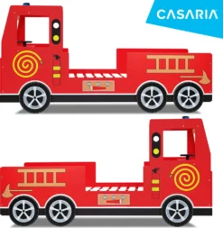 Kinder Bett Feuerwehr Optik Liegefläche 200x90 Cm Holzbett Inkl. Lattenrost Autobett 3D Räder Sirene Lenkrad -Kinderbett Geschäft 53f0cc761e4f56ccaa30d86e86d2efb8