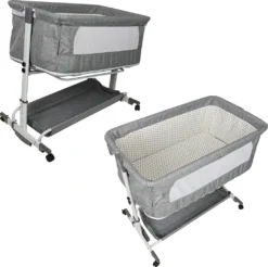 WYCTIN Beistellbett Mit Matratze Babybett Babywiege Reisebett Faltbar Stubenwagen Höhenverstellbar Mit Rollen Moskitonetz -Kinderbett Geschäft 550cc3630383ef25e8b6b4587dc847db