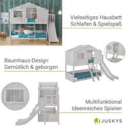 Juskys Kinderbett Baumhaus 90 X 200 Cm Mit Dach, Rutsche & Leiter – Etagenbett Weiß Für Kinder – 2x Lattenrost Bis 150 Kg – Hausbett Aus Massivholz 18 Juskys Kinderbett Baumhaus 90 X 200 Cm Mit Dach, Rutsche & Leiter – Etagenbett Weiß Für Kinder – 2x Lattenrost Bis 150 Kg – Hausbett Aus Massivholz -Kinderbett Geschäft 55c82bbcfb9820267de3b26cd109c116