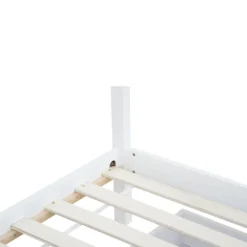 Merax Kinderbett 90x200 Cm Hausbett Mit 2 Herausnehmbaren Schubladen, Stabiles Podestbett Jugendbett Spielbett Aus Kiefer, Weiß -Kinderbett Geschäft 55df3e3859a64b38f2cd46ab21dac7f3