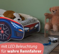 Alcube® Autobett 80x160 Mit LED-Beleuchtung PKW Burning Flame Mit Matratze Und Lattenrost Jugendbett Kinderbett 80x160 Cm - Blau -Kinderbett Geschäft 5707ff3cfbb35478cc21a0fd5e9b18b2