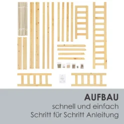 Juskys Kinderbett Marli 80 X 160 Cm Mit Rausfallschutz, Lattenrost Und Dach - Hausbett Für Kinder Aus Massivholz - Bett In Natur -Kinderbett Geschäft 5fe42274c88e7d89d3e36bdded35fd59