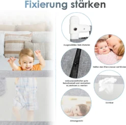 Wolketon Bettgitter Verwendung Mit Boxspringbett Bettschutzgitter Kinderbettgitter Babybettgitter Gitter Kinderbet Klappbar Tragbar Faltbar 200x 80cm -Kinderbett Geschäft 60293ad7af04f37f97f4a3af9814116e