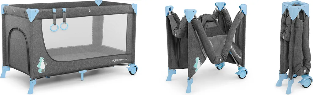JOY-Reisebett Von Kinderkraft Blau 4 JOY-Reisebett Von Kinderkraft Blau – Bild 2