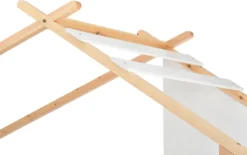 Merax Kinderbett Etagenbett 90x200cm Mit Leiter, Rausfallschutz Und Dachform, Hochbett 2 Einzelbetten Stockbett Aus Kiefernholz, Weiß Und Natur -Kinderbett Geschäft 60bd9dfa70985751b6141530a05b72d7