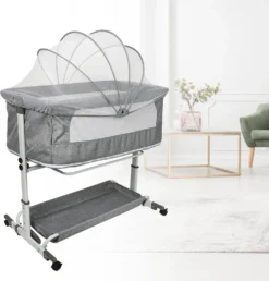 WYCTIN Beistellbett Mit Matratze Babybett Babywiege Reisebett Faltbar Stubenwagen Höhenverstellbar Mit Rollen Moskitonetz -Kinderbett Geschäft 6109fb60193e9e7f9ae475d21410d10a