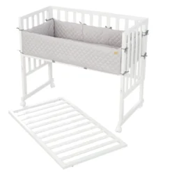 Roba Stuben- & Beistellbett 3in1 Weiß, ‚roba Style‘, Für Alle Elternbetthöhen, Inklusive Matratze, Nestchen Und Barriere -Kinderbett Geschäft 6450d552ae1a88468661c10f30c63de2