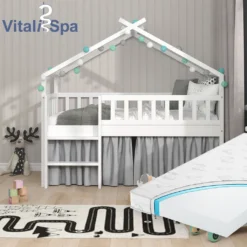 VitaliSpa Hausbett + Matratze Adis Weiß 168x158 Cm Massivholz -Kinderbett Geschäft 6852c3dc6c29af200f112d0a1789b0af