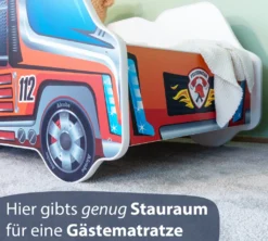 Alcube® Autobett 70x140 Cm LKW Feuerwehr Mit Matratze Und Lattenrost Kinderbett 70x140 TRUCK Spielbett Massivholzbett Rot -Kinderbett Geschäft 6a57fe9ca09730df489ab54d8e8d456a