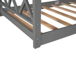 Merax Kinderbett Hausbett 90 X 200cm Etagenbett Mit Aufbewahrungsfunktion, Bettgestell Hausbett Massivholz Kiefer Einzelbett Mit Lattenrost (grau) -Kinderbett Geschäft 6b555f68ed64e3b27d0a55aad9facc68