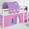 Hochbett JELLE In Weiss Mit Lila FROZEN / Eiskönigin / Anna & Elsa Vorhang. Kinderbett & Spielbett Von LILOKIDS -Kinderbett Geschäft 6d86fedb016c99ab3110900de981915d