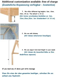 NEW Hausebett Lena-200x140- Kieferholz Kinderbett Mit Rausfallschutz -mit Rundstäben. -Kinderbett Geschäft 6d8e23d894038e40654e86725b669d5c