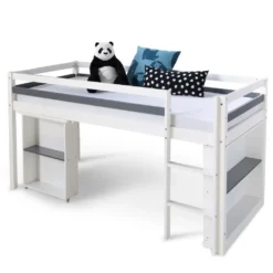 Homestyle4u 1880, Hochbett Kinderbett 90x200 Weiß Schreibtisch Funktionsbett Jugendbett -Kinderbett Geschäft 6e4a84e8abe3394a736b125c4dc04078