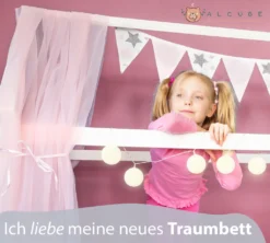 Alcube® Hausbett Deko-Set In Rosa Für Hausbetten Kinderbetten I 3er-Set Baldachin, Wimpelkette Und Lichterkette -Kinderbett Geschäft 6f10d6f37378e87924a0f7fa3cab7792