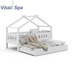 VitaliSpa Kinderbett + Bettschublade Design Weiß 167,6 X 87,6 X 133,6 Cm Massivholz -Kinderbett Geschäft 6f133239c2a236b671598c34286cb9d9