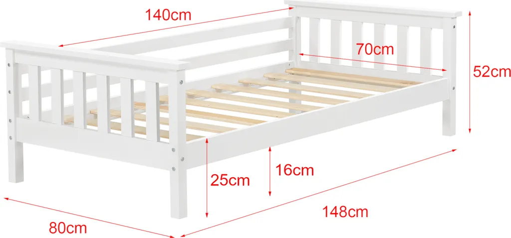 Kinderbett Nuuk Mit Stauraum 70x140 Cm Jugendbett Bis 50 Kg Mit Lattenrost Kojenbett Kiefernholz Weiß 5 Kinderbett Nuuk Mit Stauraum 70x140 Cm Jugendbett Bis 50 Kg Mit Lattenrost Kojenbett Kiefernholz Weiß – Bild 3