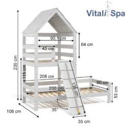 VitaliSpa Spielturmbett Teddy Weiß 208 X 235 X 108 Cm Massivholz 12 VitaliSpa Spielturmbett Teddy Weiß 208 X 235 X 108 Cm Massivholz -Kinderbett Geschäft 6f668e7707eacd07012d450529889475