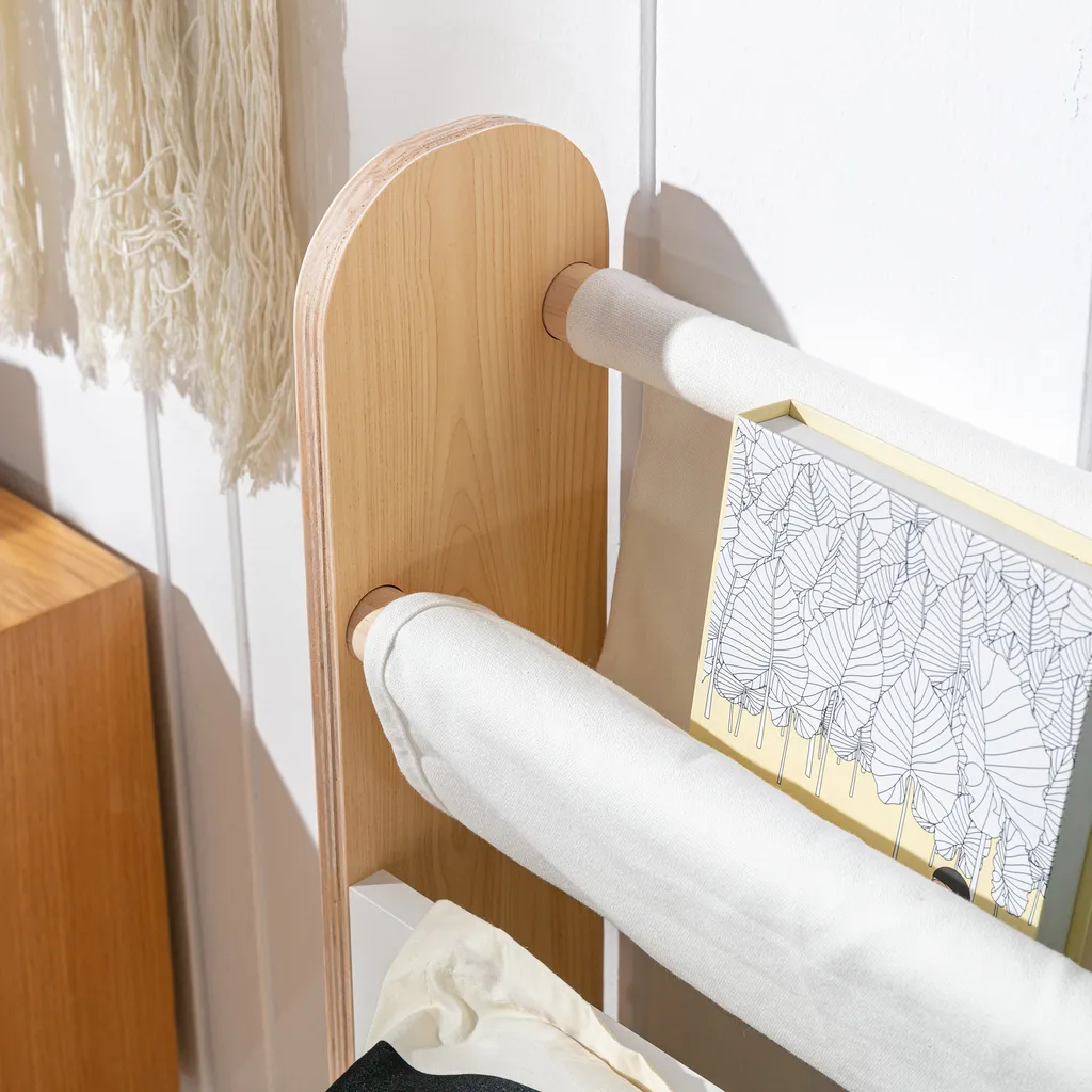 HOMCOM Kinderbett Jugendbett Hausbett Mit Betttasche Spielzeugtasche Ab 3 Jahre Holzbett Kinderzimmer Spielbett Einzelbett Kiefernholz Weiß+Natur 229 X 98 X 95 Cm 10 HOMCOM Kinderbett Jugendbett Hausbett Mit Betttasche Spielzeugtasche Ab 3 Jahre Holzbett Kinderzimmer Spielbett Einzelbett Kiefernholz Weiß+Natur 229 X 98 X 95 Cm – Bild 8