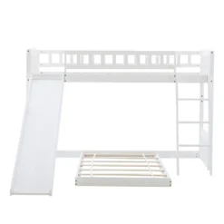 Merax Etagenbetten 90x200cm/90x200cm Hochbett Für 2 Kinder, Doppel Stockbett Teilbar Zu 2 Einzelbetten, Kinderbett Mit Rutsche Und Lattenrost, Weiß -Kinderbett Geschäft 728270a499a2dbf564056d40af00b441
