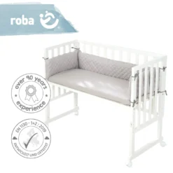 Roba Stuben- & Beistellbett 3in1 Weiß, ‚roba Style‘, Für Alle Elternbetthöhen, Inklusive Matratze, Nestchen Und Barriere -Kinderbett Geschäft 72a8e3539a479f523235a611708fb302