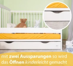 Alcube® Mitwachsendes Babybett 60 X 120 Cm Mit Schublade Gitterbett 120x60 Kiefernholz Zum Kinderbett Umbaubar In Weiß -Kinderbett Geschäft 73a2bac1415952c6eee37dd0d57df048