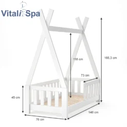 VitaliSpa Kinderbett Tipi Weiß 148 X 166 X 76 Cm Massivholz -Kinderbett Geschäft 73f1d6a7b9bfab02e13f19bc9cdd5043