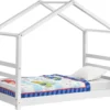 Kinderbett Mit Lattenrost Hausbett Weiß 80x160 Cm Bettenhaus Bett Jugendbett [en.casa]
