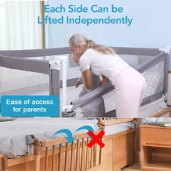 Zehnhase Bettgitter Länge 140 Cm 1 Seite Bettschutzgitter Kinderbettgitter Babybettgitter, Absturzsicherung Für Kinder, Baby, Grau -Kinderbett Geschäft 769618c5a2ee42a6b363d6d355aa3c88