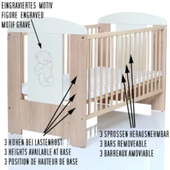 Kinderbett 120x60 Bär Creme Mit Matratze -Kinderbett Geschäft 77c0d202d0e3426053555f6a09d7f71d