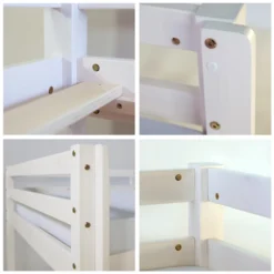 Homestyle4u 1545, Kinder Hochbett Mit Rutsche, Leiter, Vorhang Pink, Massivholz Kiefer Weiß, 90x200 Cm -Kinderbett Geschäft 77c165d1f63f6e72cc6b73ee564a5fc4