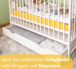 Alcube® Mitwachsendes Babybett 60 X 120 Cm Mit Schublade Gitterbett 120x60 Kiefernholz Zum Kinderbett Umbaubar In Weiß -Kinderbett Geschäft 7bbc8c9051bb56278ff2ca41610f6fb2