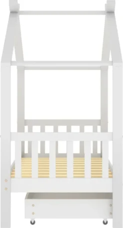 VidaXL Kinderbett Mit Schublade Weiß Massivholz Kiefer 80x160 Cm -Kinderbett Geschäft 7bee82ab5e4c5862f12ac18d49b492ec