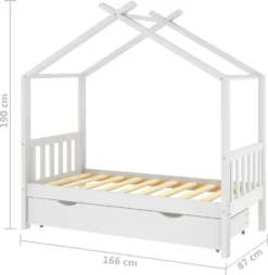 VidaXL Kinderbett Mit Schublade Weiß Massivholz Kiefer 80x160 Cm -Kinderbett Geschäft 7d157ddafebcf8aa6f6a6d5077c836a6