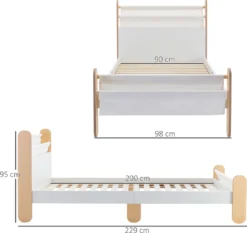 HOMCOM Kinderbett Jugendbett Hausbett Mit Betttasche Spielzeugtasche Ab 3 Jahre Holzbett Kinderzimmer Spielbett Einzelbett Kiefernholz Weiß+Natur 229 X 98 X 95 Cm 13 HOMCOM Kinderbett Jugendbett Hausbett Mit Betttasche Spielzeugtasche Ab 3 Jahre Holzbett Kinderzimmer Spielbett Einzelbett Kiefernholz Weiß+Natur 229 X 98 X 95 Cm -Kinderbett Geschäft 7de6278fa81e72c1c6c6f21ef8cc2441