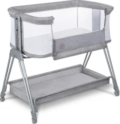 Lionelo Luna Ein Tragbares Beistellbett Mit Einer Matratze, Reisebett, Von Neugeboren Bis 9 Kg, In Der Höhe Und Der Neigung Verstellbar, 4 Rädern Mit Bremse, Befestigung Zum Elternbett -Kinderbett Geschäft 7e02c012a23ef76090251f0f58043115