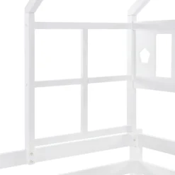 Merax Kinderbett Miki Hochbett Mit Leiter Und Schubladen, Inkl. Lattenrost Und Rausfallschutz, Hausbett 160x80cm Kinderhaus Jugendbett Spielbett Aus Massivholz, Weiß -Kinderbett Geschäft 7eaebf953c6dc5430feda4e1d639c0fd