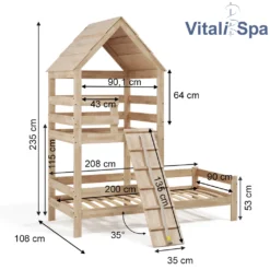VitaliSpa Spielturmbett – Kinderbett Inkl. Matratze 90x200 Cm, Hochbett – Buche Massivholz 11 VitaliSpa Spielturmbett – Kinderbett Inkl. Matratze 90x200 Cm, Hochbett – Buche Massivholz -Kinderbett Geschäft 7ecc67e0e275ec3f87129ff5a7d546f4