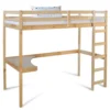 Homestyle4u 1930, Kinder Hochbett Mit Schreibtisch, Kinderbett 90x200 Cm Natur, Holz Kiefer -Kinderbett Geschäft 7f6f88b7e93386c530c0a417a3e56410