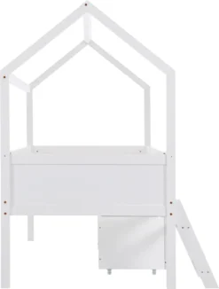 Merax Kinderbett Hausbett 90x200cm Jugendbett Mit Schubladen, Ablagefächern Und Leiter, Rausfallschutz Und Dachgestaltung, Weiß -Kinderbett Geschäft 7f82e8bbeaf6e7433744339dd60a823b
