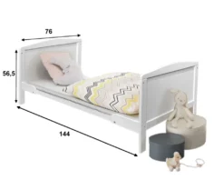 Babybett Maiken Inkl. Lattenrahmen Hvst. + 3 Schlupfsprossen + Umbauseiten Weiß Kiefer Massiv Babyzimmer Bettgestell Gitterbett -Kinderbett Geschäft 80ae8a4a6d393419f40cce69b01551aa