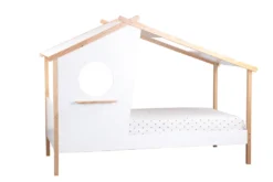 Möbilia Bett Kinderbett In Hausform | B 220 X T 102 X H 159 Cm | Weiß / Natur | 12020012 | Serie BETT -Kinderbett Geschäft 818d312fab299585e1dc19b07dee8cc4